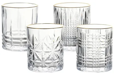 Zdjęcie produktu dla Zestaw czterech szklanek do whisky - pojemność 290 ml - szkło