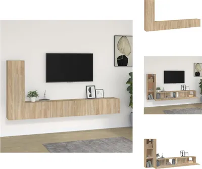 Produktbild von vidaXL 3-tlg. TV-Schrank-Set Sonoma-Eiche Holzwerkstoff -  TV-Möbel