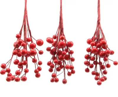 Produktbild von Beerenzweige künstlich 15cm rot, 3 Stück