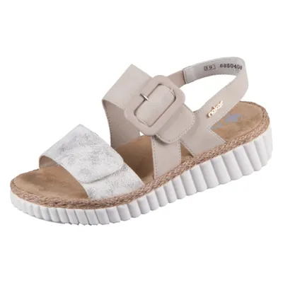Produktbild von Rieker Damen Sandalen Keilsandaletten Modeschuhe Sommerschuhe hellbeige 43
