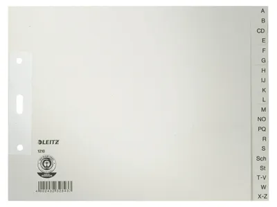 Produktbild von Leitz Register 12100085 A-Z DIN A4 Tauenpapier grau
