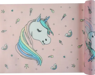 Produktbild von Einhorn-Tischläufer Partydeko Kindergeburtstag rosa-bunt 500x30 cm