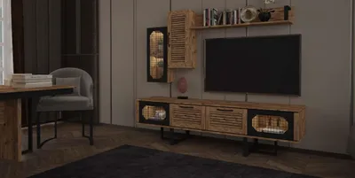 Immagine prodotto di Soggiorno loft Mobile TV Lowboard Credenza in legno Mobili moderni Mobile TV
