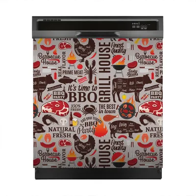 Produktbild von Aufkleber sticker 60x60 cm Dekorative folie Spülmaschine - BBQ Fleisch Gemüse