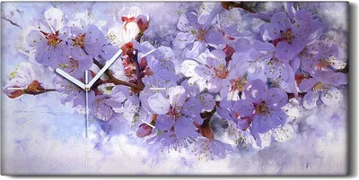 Produktbild von Leinwand Wanduhr Wandkunst Uhr Geräuschlos Kunstdruck 60x30 Malerei Zweig Blumen - weiße Hände