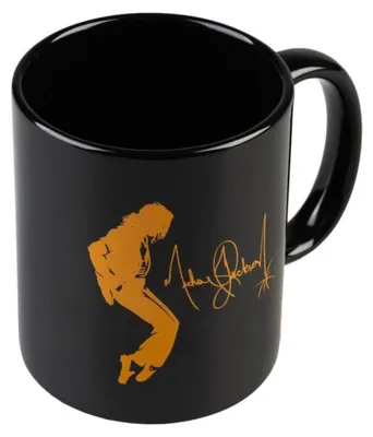 Obrázok produktu pre Šálka s motívom Michaela Jacksona, "King of Pop", čierna, objem 350 ml