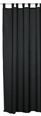 Produktbild von Vorhang schwarz 140x245 cm halbtransparent Seidenglanz Schlaufen Gardine Schlaufenschal