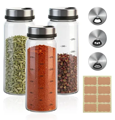 Immagine prodotto di Omgoods - Set di 3 flaconi da 300 ml con tappo a vite - Ermetici e ideali per la cucina