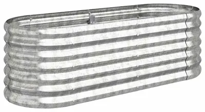 Productafbeelding van vidaXL Verhoogde plantenbak, verzinkt staal, 114x40x36 cm, zilverkleurig