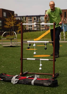 Produktbild von Meister Leitergolf, Laddergolf Profi set, echten Golfbällen, Massivholz, Stark & Stabil