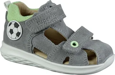 Produktbild von Superfit Blumblebee, Jungen Velourleder Lauflernsandalen in grau, mittlere Weite, weiche Superfit Lederdecksohle