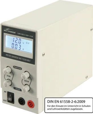 Produktbild von Labornetzgerät McPower LBN-305 0-30 V 0-5 A regelbar LC-Anzeige