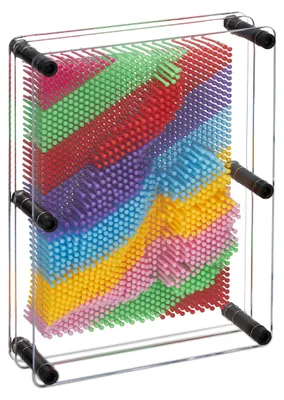 Zdjęcie produktu dla Relaxdays Obrazek na paznokcie 3D Pinart, gra w stylu retro, 15 x 20 cm, nadruk 3D, dekoracja na biurko, tabliczka na paznokcie Pinpressions, kolorowa