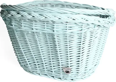 Produktbild von Plumbike Weidenkorb für Fahrrad - Vorne Rattan Korb 35x41x29 cm Mint