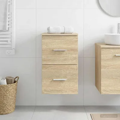 Obrázek produktu pro Maison Exclusive – Skříňka do koupelny, Imitace Sonoma, rozměry 30 x 44,5 x 50 cm, materiál: dřevovláknitá deska