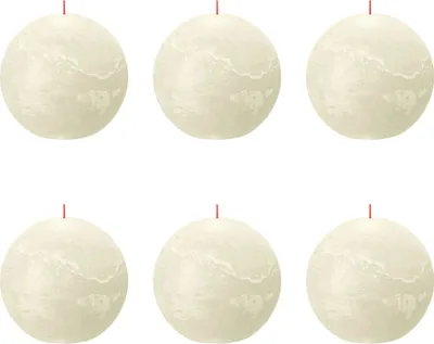 Immagine prodotto di Bolsius - Candela a sfera - Ø70mm - Avorio - Confezione risparmio - 6 pezzi