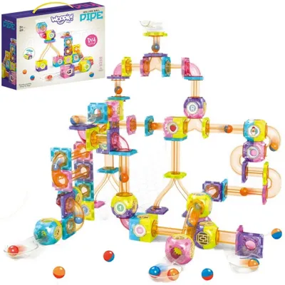 Immagine prodotto di Pista per palline con blocchi magnetici Woopie, 89 pezzi
