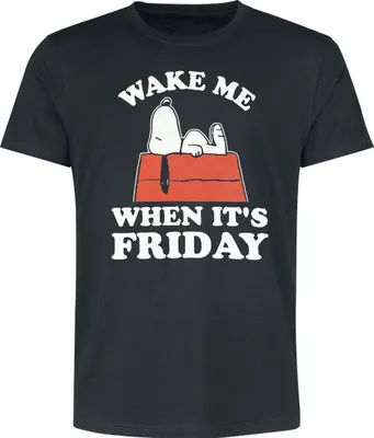 Produktbild von Peanuts T-Shirt Herren Snoopy - Wake Me When It´s Friday schwarz L