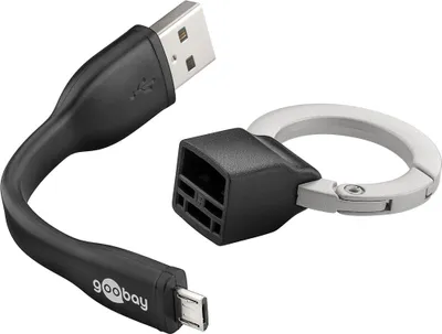 Produktbild von Goobay 71810, 0,085 m, USB A, Micro-USB B, Schwarz