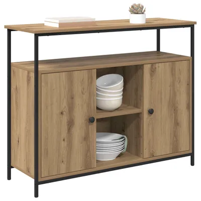 Zdjęcie produktu dla vidaXL Kredens dębowy Artisan 100 x 35 x 80 cm materiał drewnopochodny