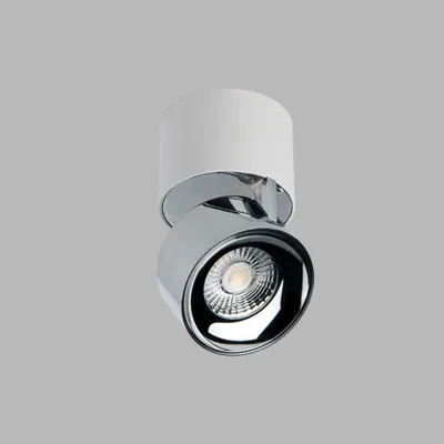 Immagine prodotto di Apparecchio LED2 orientabile e inclinabile a soffitto KLIP ON CRI90 dimmerabile, Variante: 11 W, 3000 K, base bianca, riflettore cromato, DALI