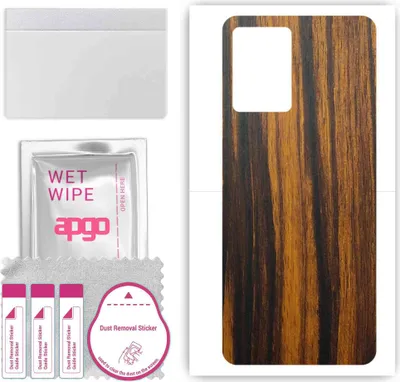 Produktbild von apgo Rückseite Schutzfolie, Skin, kompatibel mit Vivo Y33e, Hinten Displayschutzfolie aus Vinylfolie, kratzfest, einfache Montage - Tigerwood