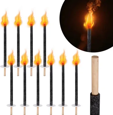 Image de SWANEW 25x torches,torches de cire avec protection pour les mains, avec poignée extra longue, pour les randonnées nocturnes et les événements dans le jardin ou pour Pâques/Sylvestre，42cm