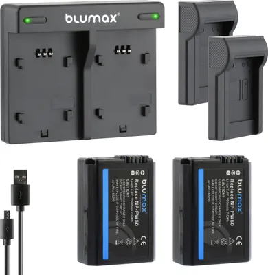 Produktbild von 2x Akku + Lader für Sony NP-F970 NP-F980 mit 5V USB Ausgang DC 8,4V 7850 mAh