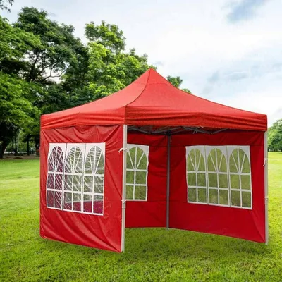 Produktbild von 3-er/set 2*3m Pavillon Festzelt Partyzelt Gartenpavillon Wasserdicht Garten Zelttuch Zelt Seitenwände Rote Zelttuch (ohne Baldachin & Rahmen)