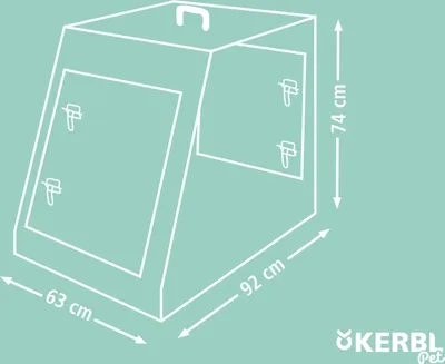 Zdjęcie produktu dla Kerbl 442044, 920 mm, 630 mm, 740 mm, Metal, Czarny, 2 drzw.