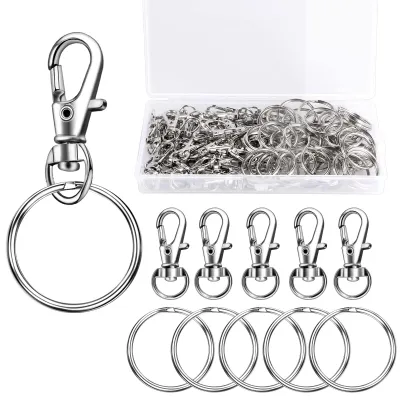 Productafbeelding van 100 Stuks Karabijnhaken en Sleutelhangers met Draaihaak