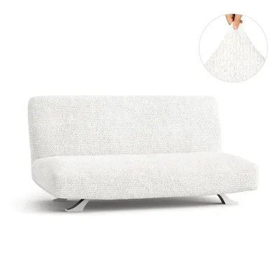 Produktbild von Flexibler Sofabezug mit universeller Verstellmöglichkeit 160 cm - 210/230 cm Hochwertiger, griffsympathischer Bezug (WEISS, no arm)