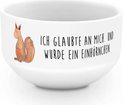Produktbild von Mr. & Mrs. Panda frühstücksbowl Einhorn Glauben - Weiß - Geschenk, Suppenschüssel, Obstschale, Einhörner, Müslischale, Snackschale, salatschälchen, Unicorn, Eichhorn