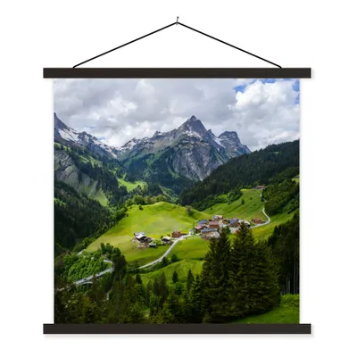 Produktbild von MuchoWow® Textilposter Berge in Österreich 60x60 cm mit schwarzem Rahmen - Posteraufhänger