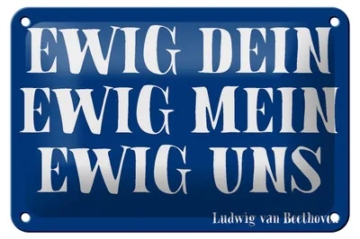 Produktbild von Blechschild Spruch 18x12cm ewig dein ewig mein ewig uns