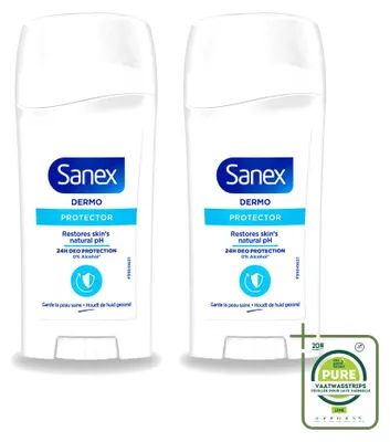 Immagine prodotto di 2 deodoranti stick Sanex Dermo Protector, 65 ml ciascuno, confezione grande, 2 pezzi