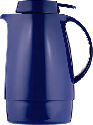 Produktbild von Helios Isolierkanne Servitherm 0,6 l dunkelblau mit Drucktaste