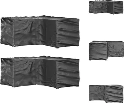 Image de vidaXL Housses pour meubles de jardin en L 2 pcs. 12 oeillets 185x185x90 cm - Housses de protection pour meubles de jardin