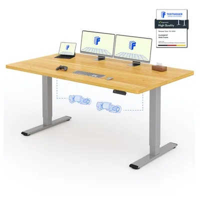 Immagine prodotto di FLEXISPOT E1 Pro Scrivania regolabile elettricamente in altezza 180x80cm 25MM PIASTRA SINGOLO LATO DESK Doppio motore Capacità di carico 120KG, 4 posizioni di memoria (acero)