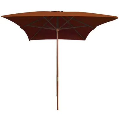 Immagine prodotto di vidaXL Ombrellone con palo in legno 200x300 cm terracotta