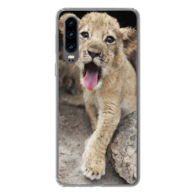Produktbild von MuchoWow® Handyhülle Schutzhülle Hülle für Huawei P30 Jungtier - Löwen - Niedlich Silikon Softcase Handy Hülle - Kartenbesitzer
