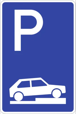 Produktbild von Verkehrsschild VZ315-75, Parken halb auf Gehwegen quer rechts, Alu, RA1, 600x...