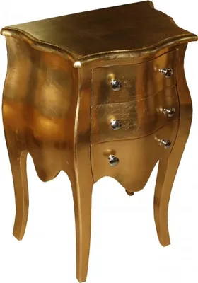 Produktbild von Casa Padrino Barock Kommode Gold H 70 cm, B 50 cm Mod2 - Nachttisch Schrank mit 3 Schubladen