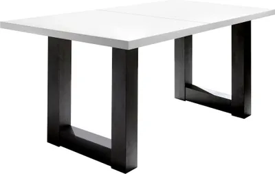 Produktbild von Esstisch ausziehbar Eila 7 140 x 90 x 75 Esszimmertisch Schwarzstahl/Weiß Matt Lack 13374-140