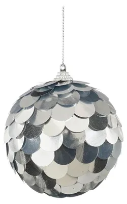Bruchsichere Weihnachtskugel Silber d10cm