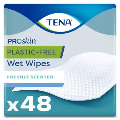 Productafbeelding van Tena Wet Wipes Plastic Free (48 stuks)