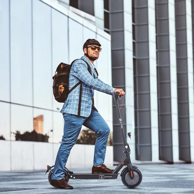 Produktbild von E-Scooter mit Straßenzulassung 120kg, 8,5''/10'', 35-45km, klappbar, mit APP 500 W, 20 km/h, (mit Tasche, mit LED-Display, Federung), 45km, E-Roller