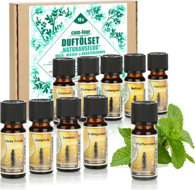 Produktbild von com-four® 10x duftende Öle im Set - Raumduft Naturausflug - Duftöl für Aroma-Diffusoren, Lufterfrischer, Wasser-Verdampfer, Luft-Befeuchter