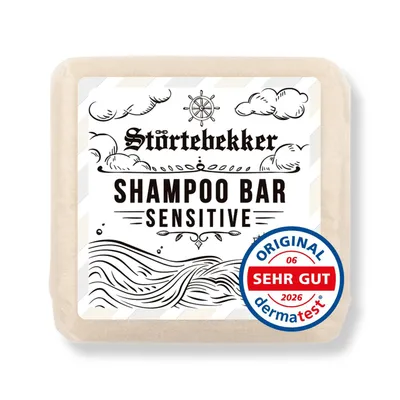 Produktbild von Störtebekker Festes Haarshampoo Sensitive - mildes & pH-neutrales Shampoo für empfindliche Kopfhaut - 100g