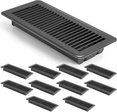 Image de Grilles d'aération - Ventilateurs - Système de régulation de la ventilation - Surface résistante à la corrosion - 10 x 30 cm - Gris